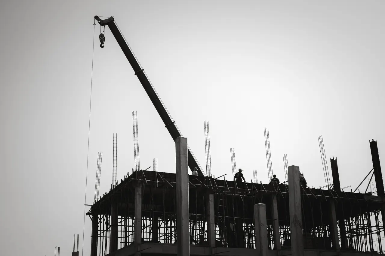 Construction crew working on site
